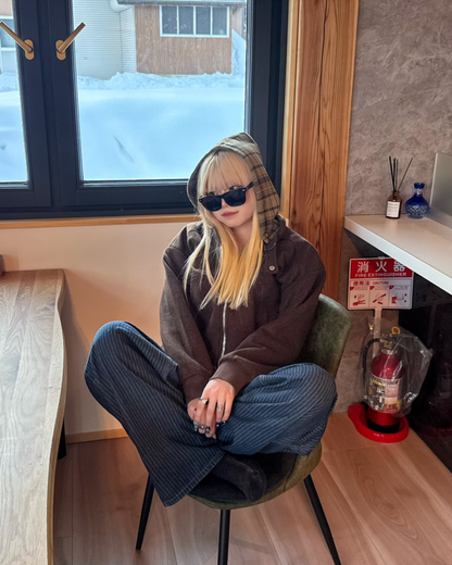 チェックフードジャケット KM7016