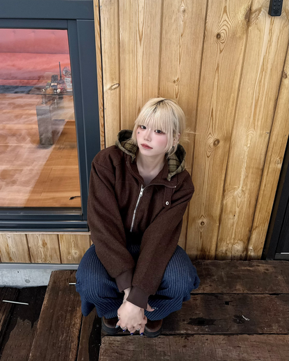 チェックフードジャケット KM7016