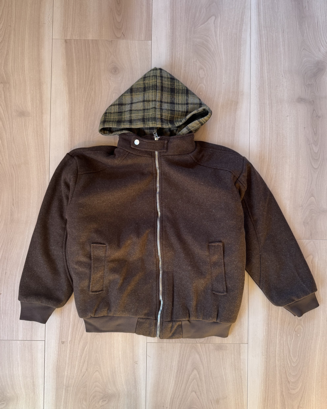 チェックフードジャケット KM7016