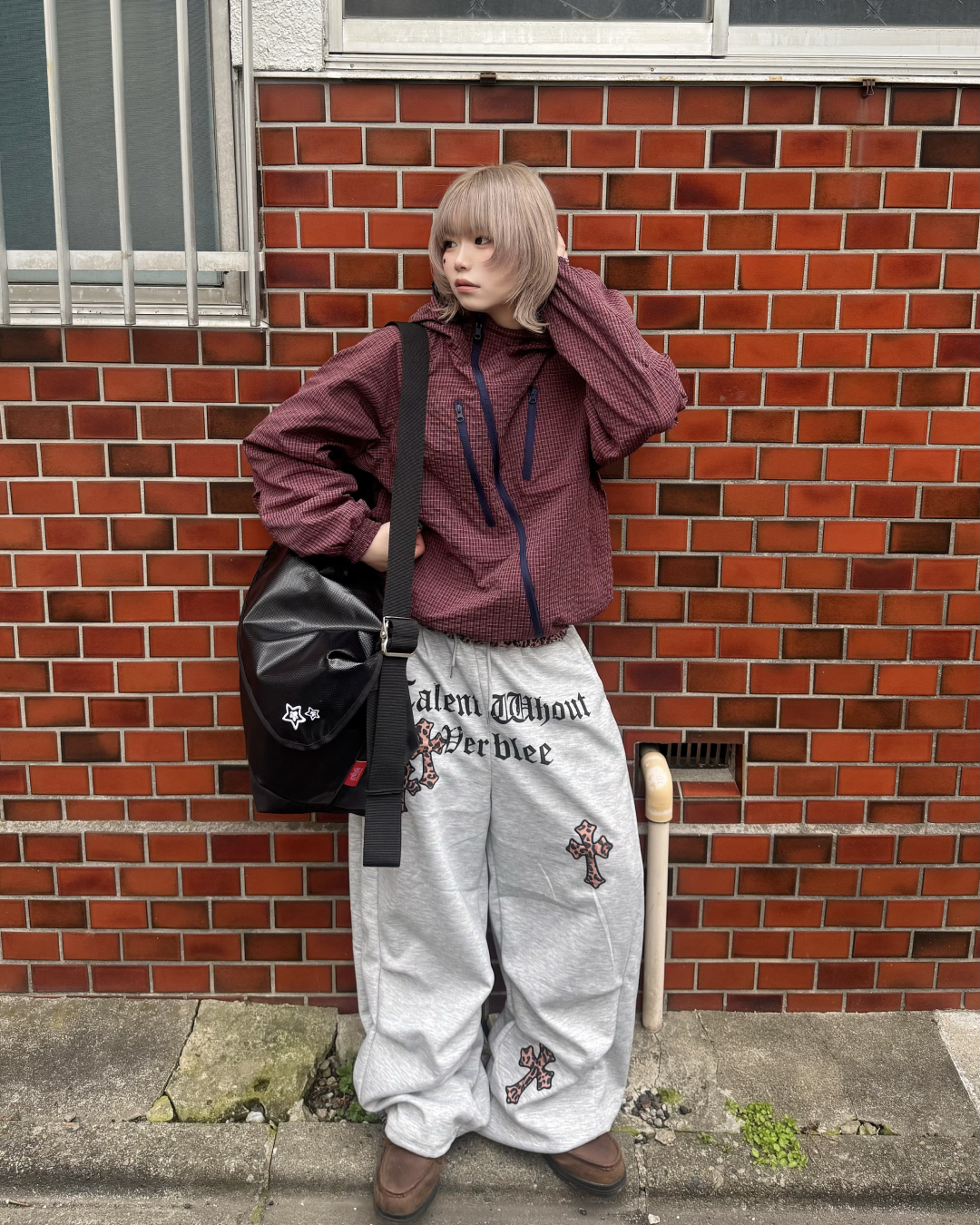 パッチワークスウェットパンツ KM7039