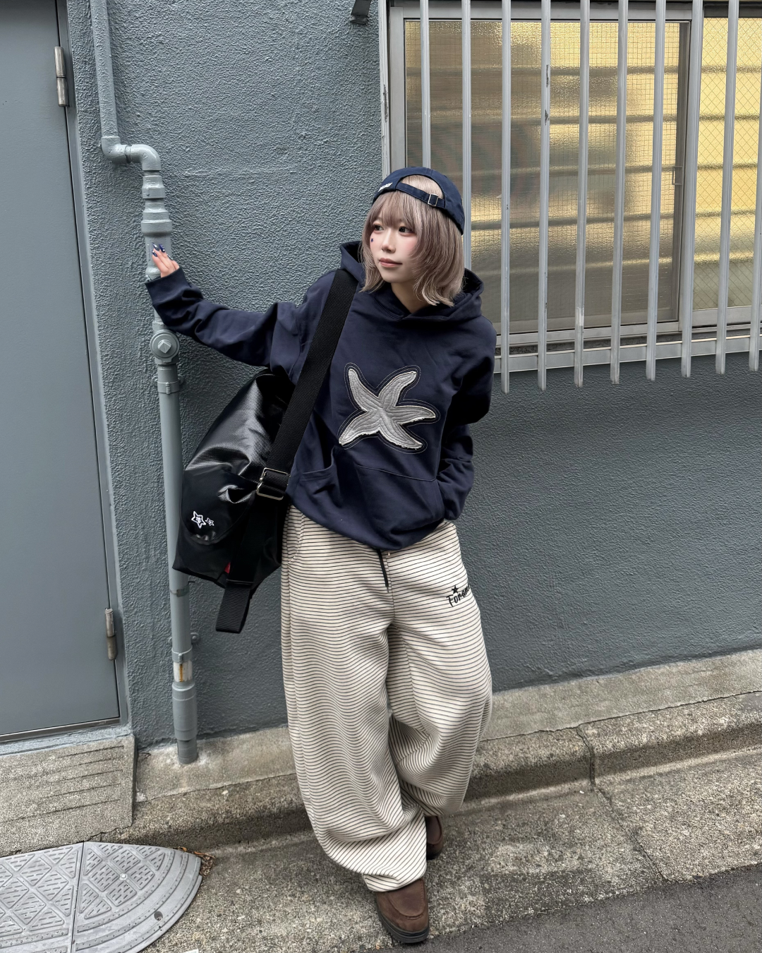 レトロボーダースウェットパンツ KM7040