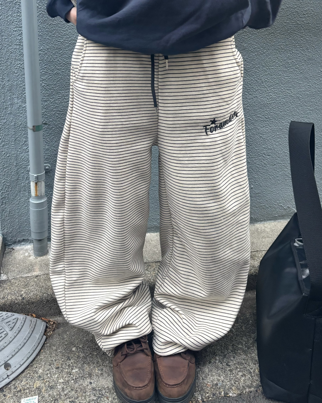 レトロボーダースウェットパンツ KM7040