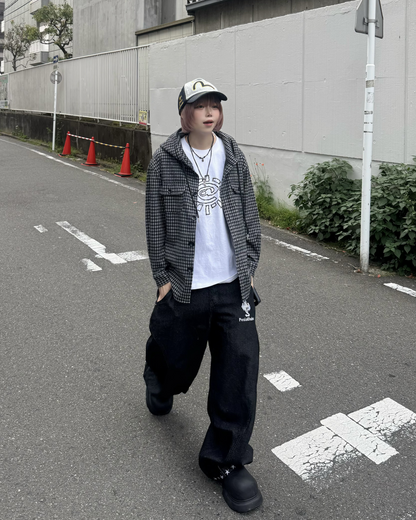 フードチェックシャツ KM7046