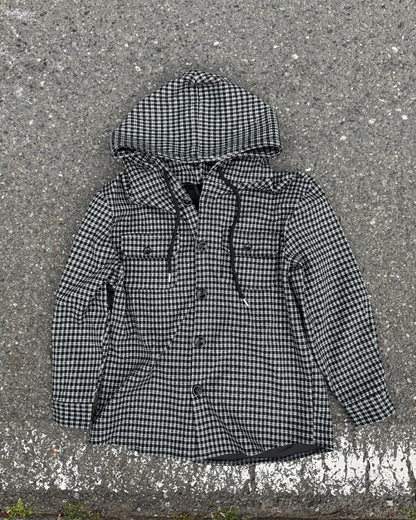 フードチェックシャツ KM7046