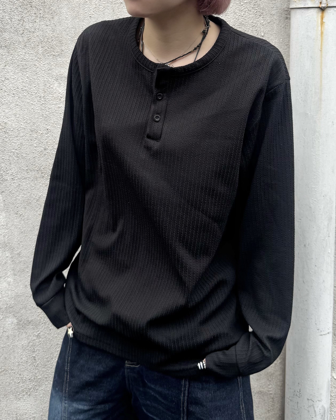 カジュアルヘンリーネックTシャツ KM7059