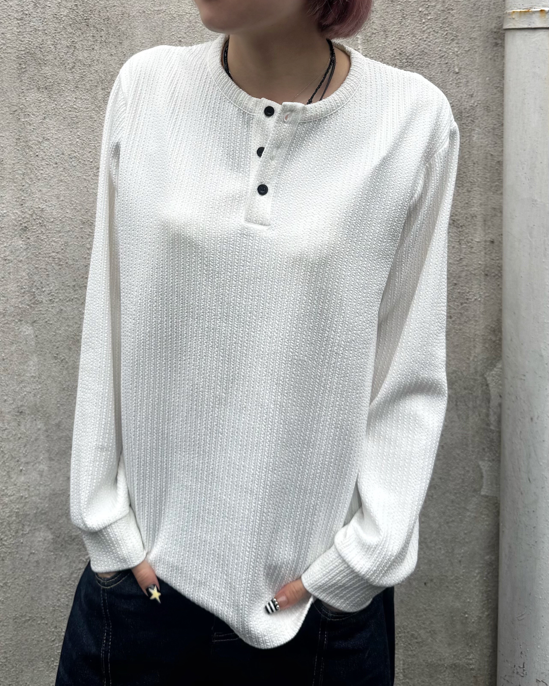 カジュアルヘンリーネックTシャツ KM7059