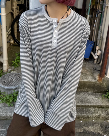 ヘンリーネックボーダーロングTシャツ KM7061 – YOLO（ヨロ