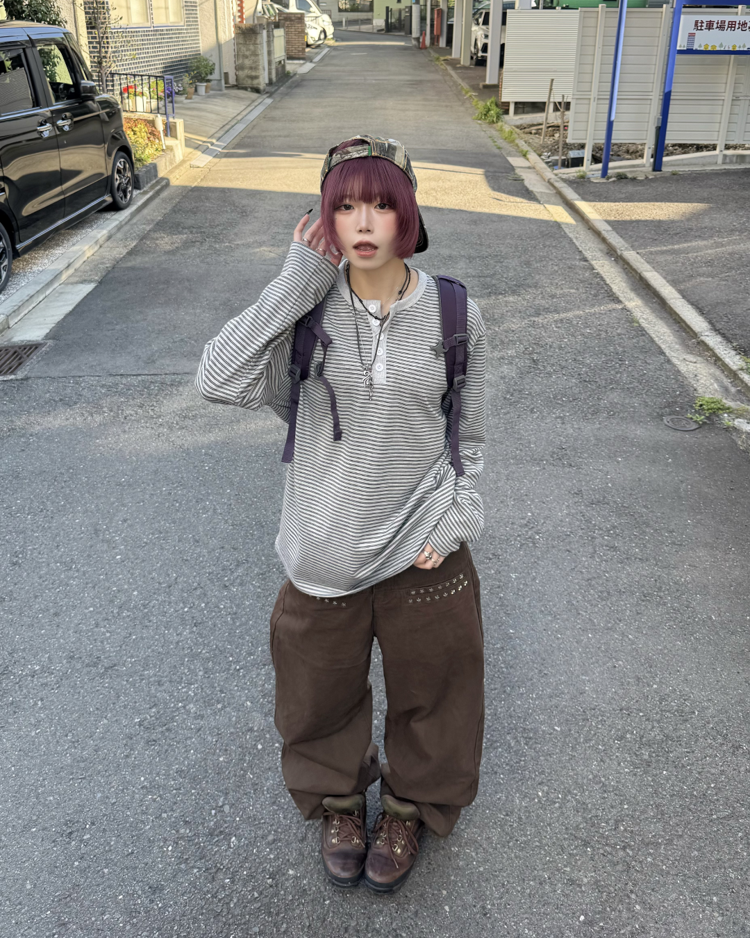 ヘンリーネックボーダーロングTシャツ KM7061 – YOLO（ヨロ