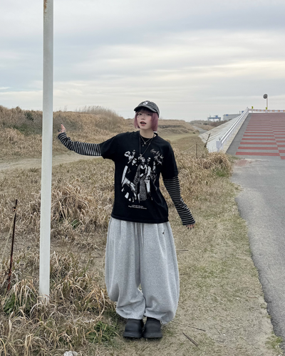 レイヤードボーダーTシャツ KM7066