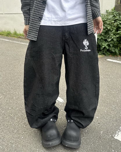 レイヤードデニムパンツ KM7081