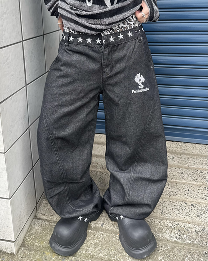 レイヤードデニムパンツ KM7081