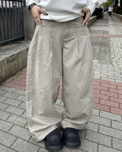 2タックワイドレッグパンツ KM7082