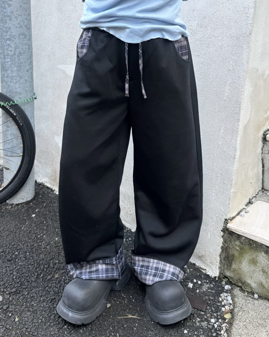 チェックスウェットパンツ KM7084