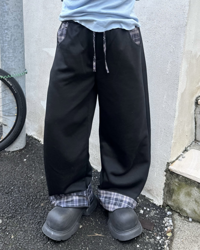 チェックスウェットパンツ KM7084