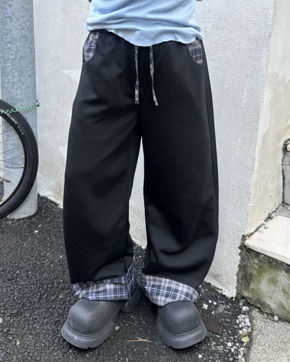 チェックスウェットパンツ KM7084