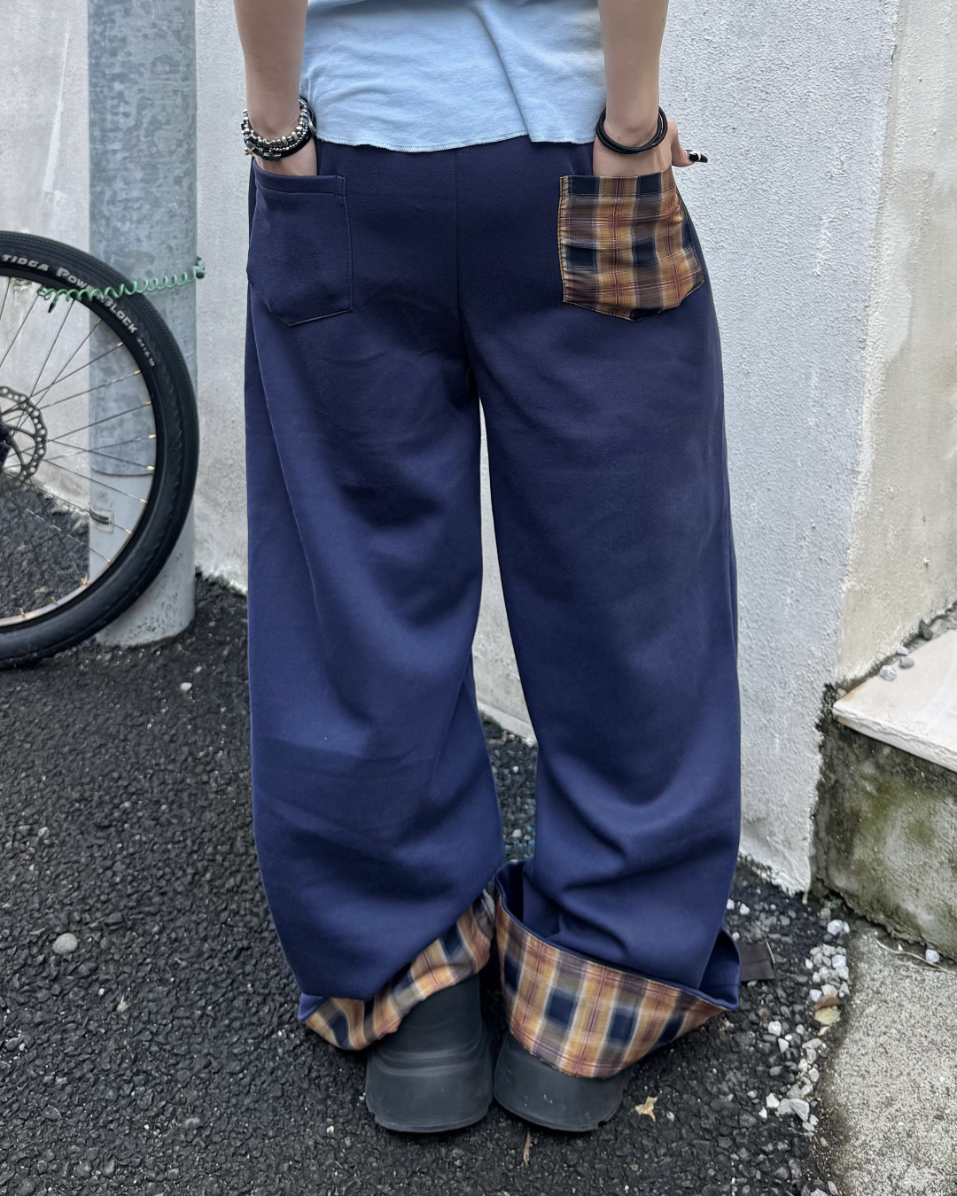 チェックスウェットパンツ KM7084