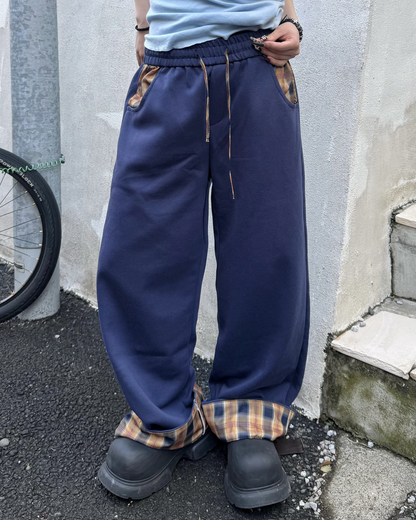 チェックスウェットパンツ KM7084