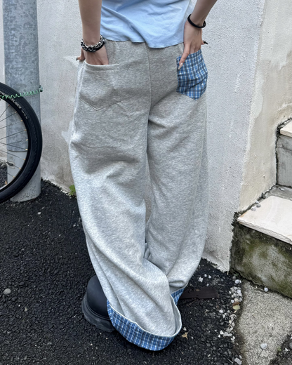 チェックスウェットパンツ KM7084