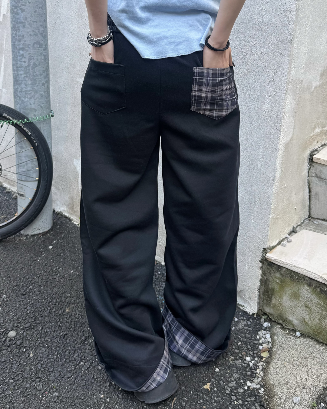チェックスウェットパンツ KM7084