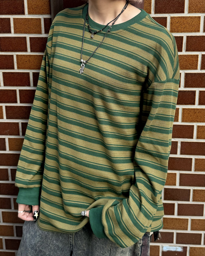ダブルストライプロングTシャツ KM7093