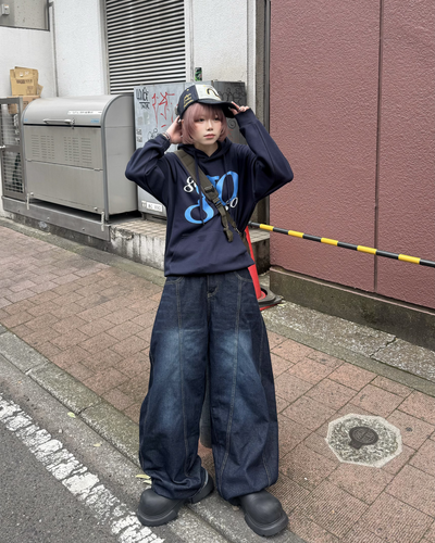 ロゴヒップカーブパンツ KM7099