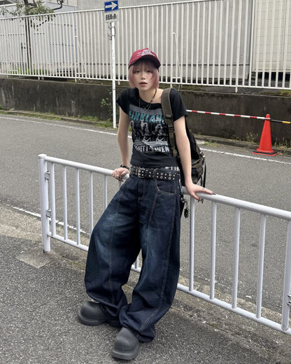 ロゴヒップカーブパンツ KM7099