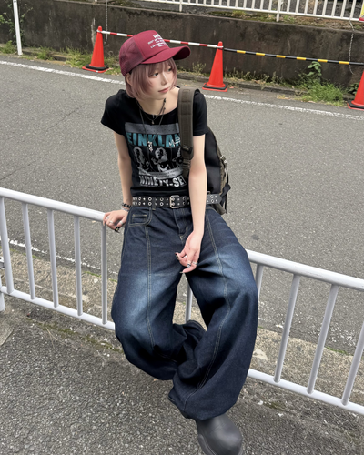ロゴヒップカーブパンツ KM7099