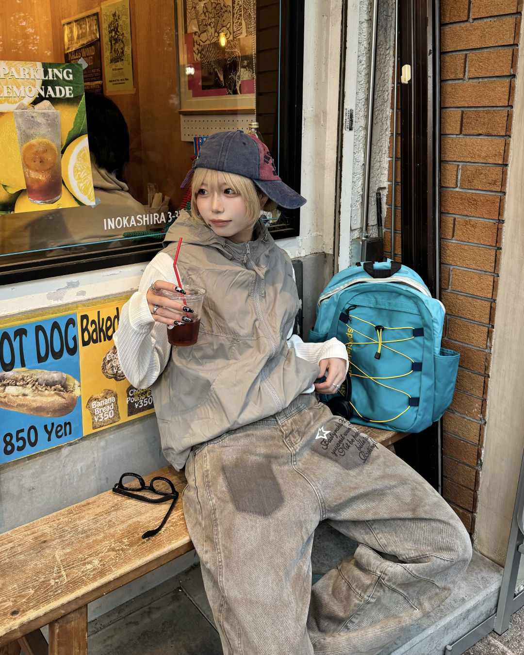 ダメージ加工プリントデニム KM7102