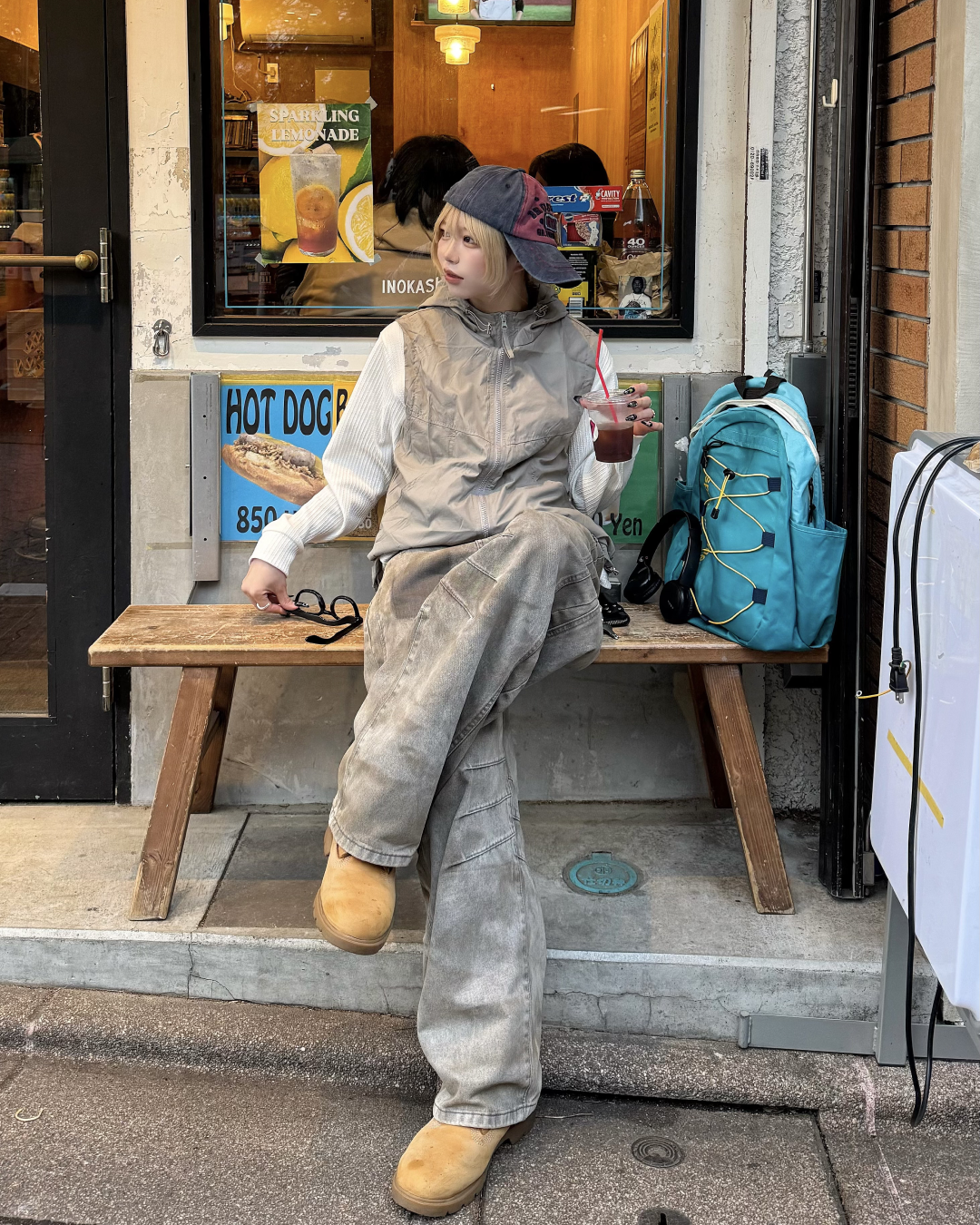 フードナイロンベスト KM7107