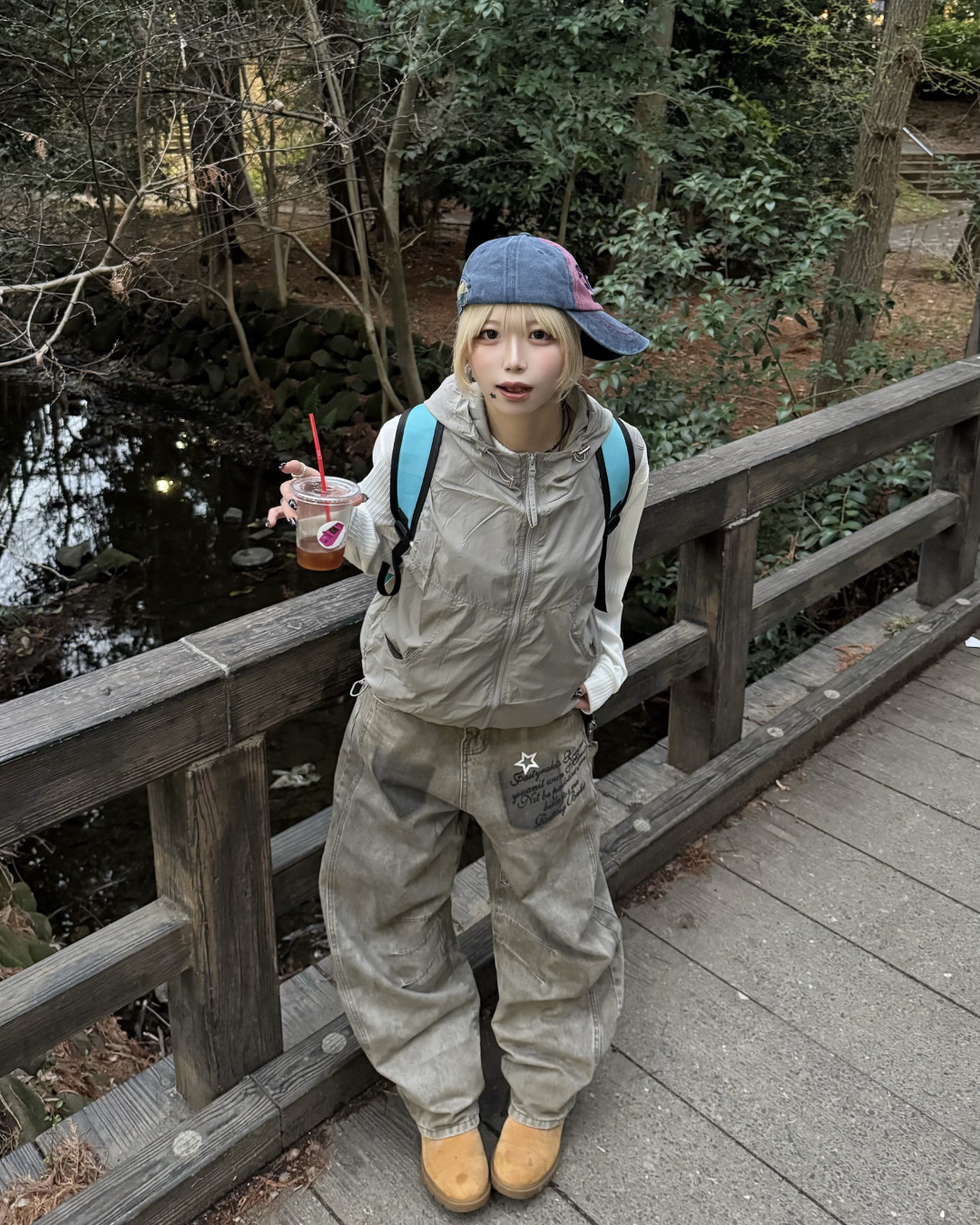 フードナイロンベスト KM7107