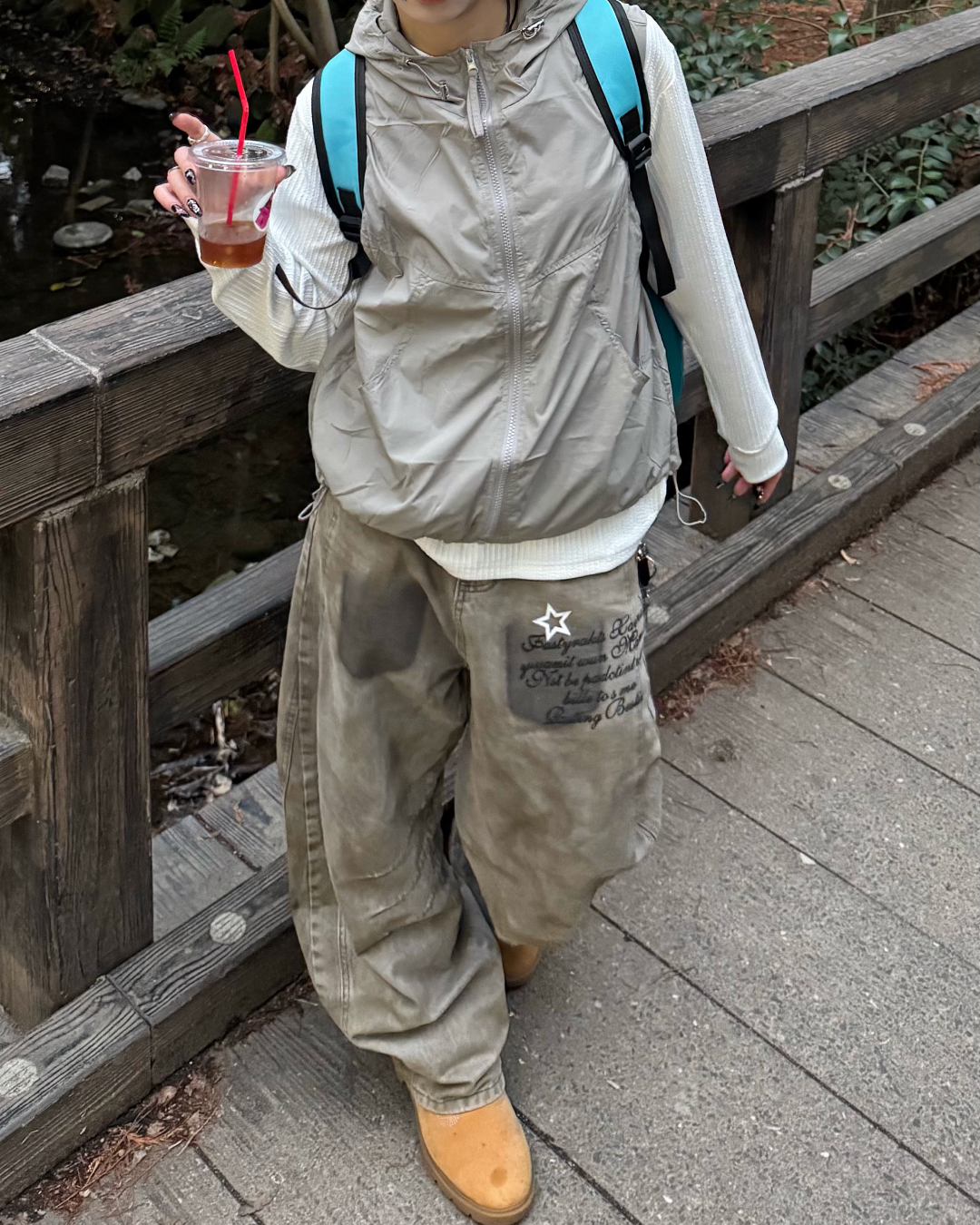 フードナイロンベスト KM7107