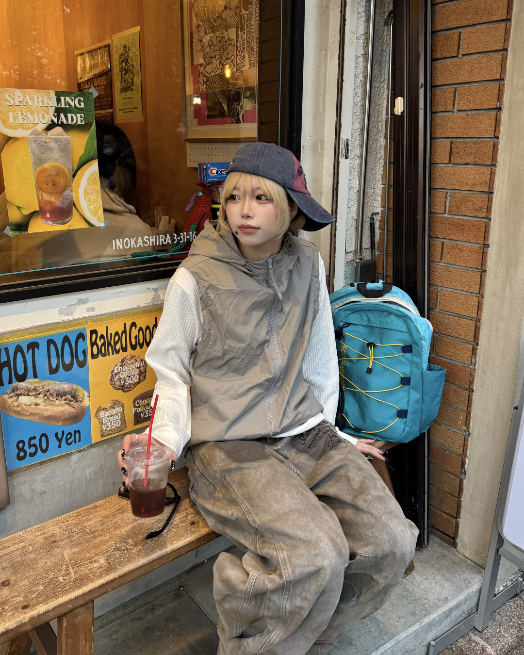 フードナイロンベスト KM7107