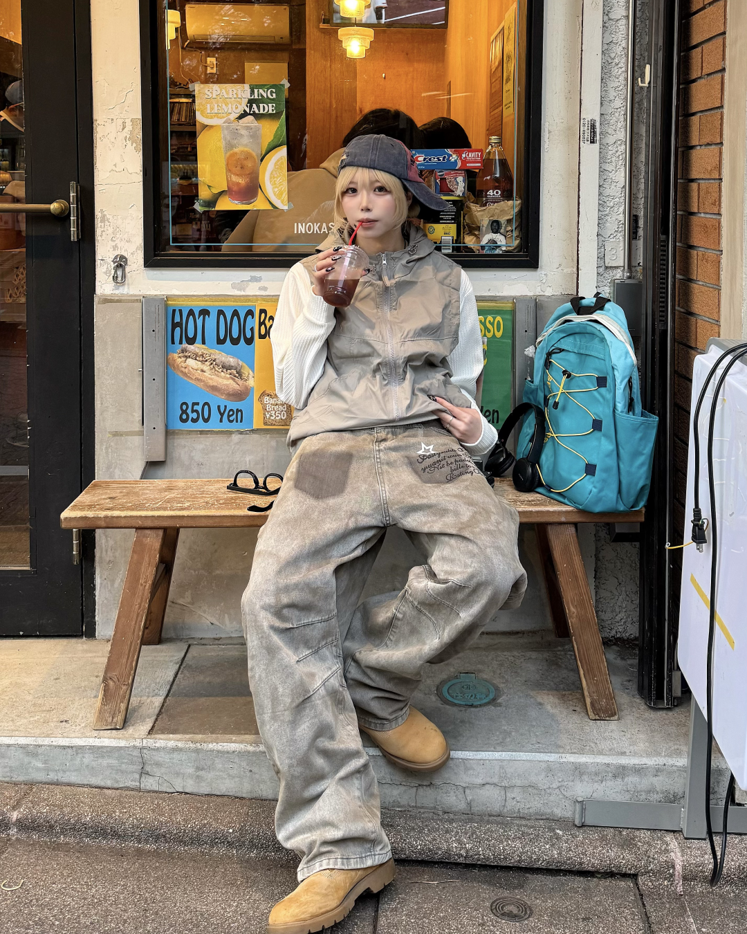 フードナイロンベスト KM7107