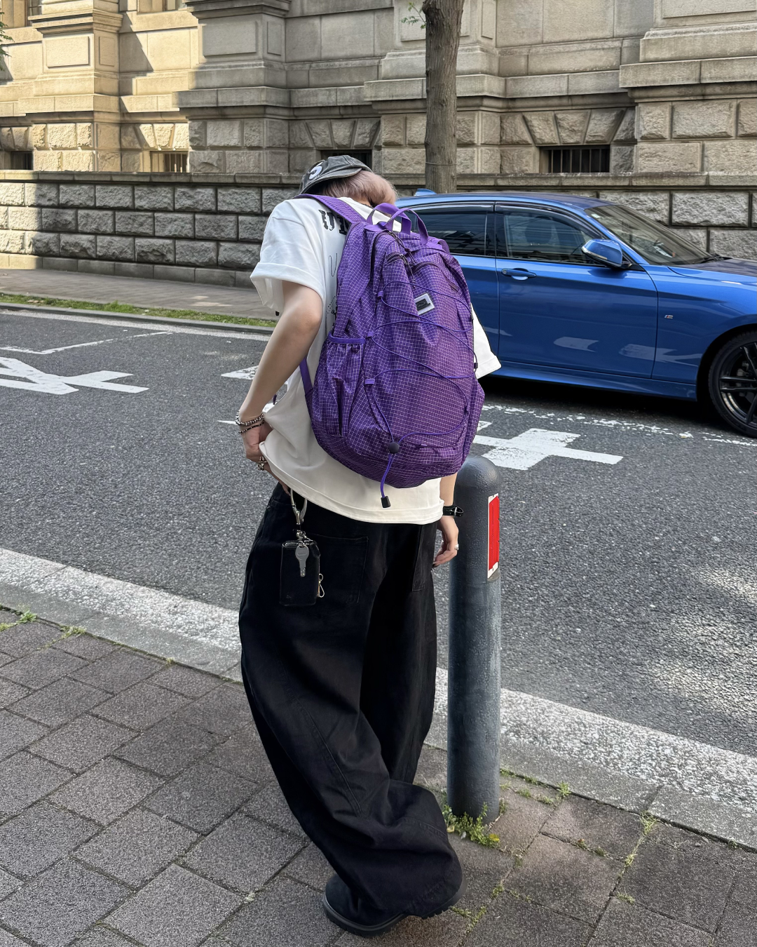 カラーシングルチェックリュック KM7125