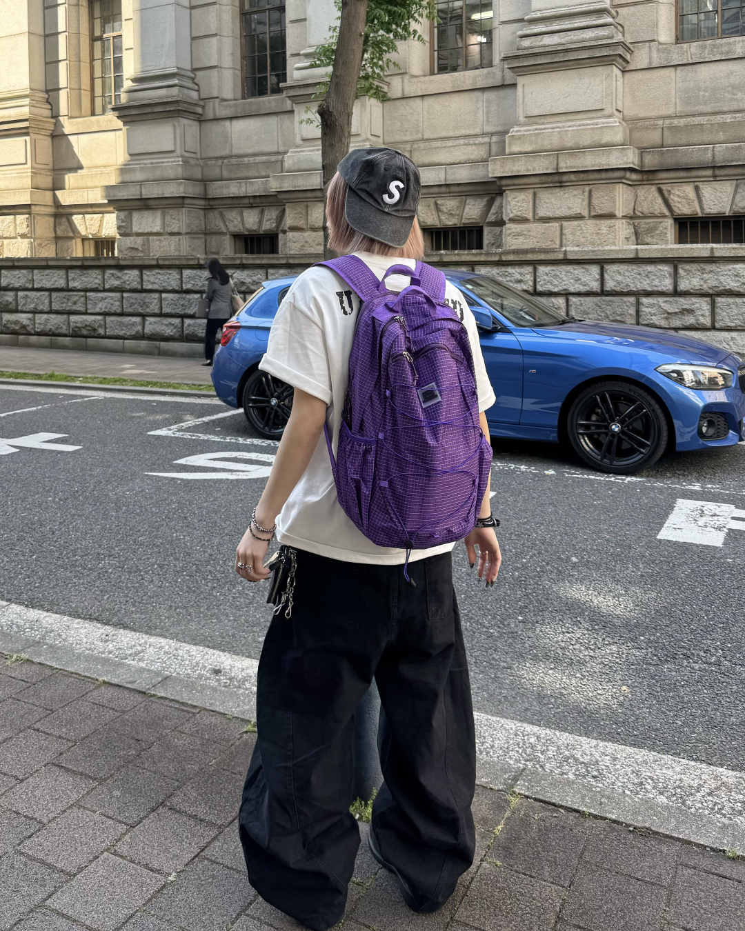 カラーシングルチェックリュック KM7125