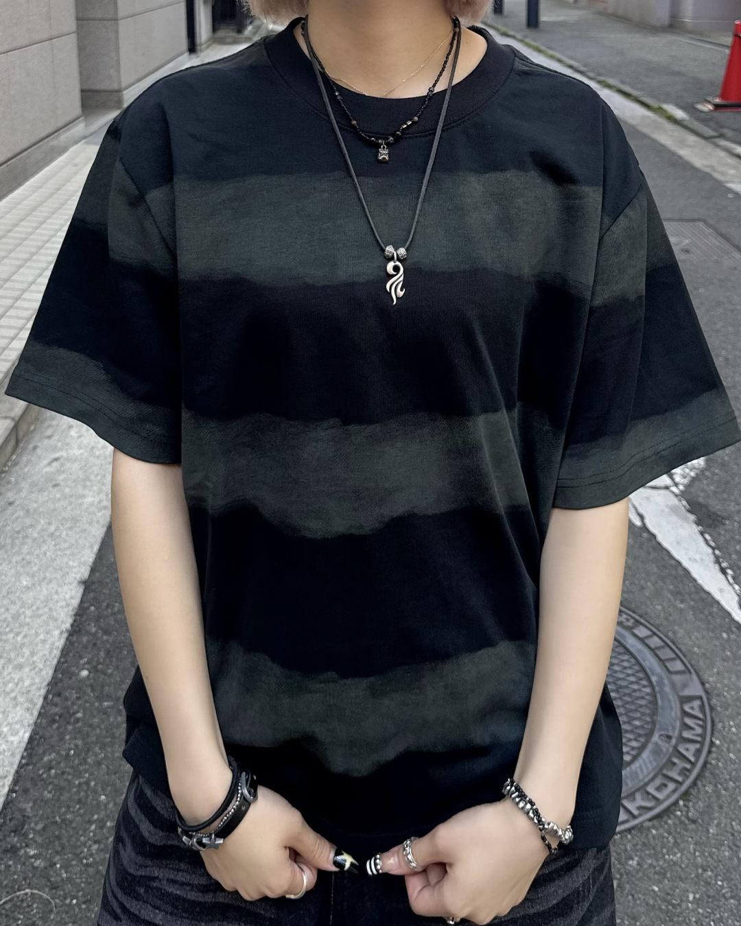 グラデーションボーダーTシャツ KM7133