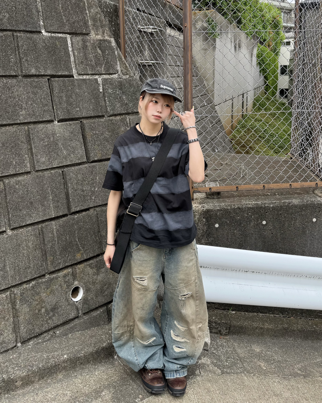 グラデーションボーダーTシャツ KM7133