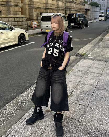 ウォッシュハーフデニムパンツ KM7153