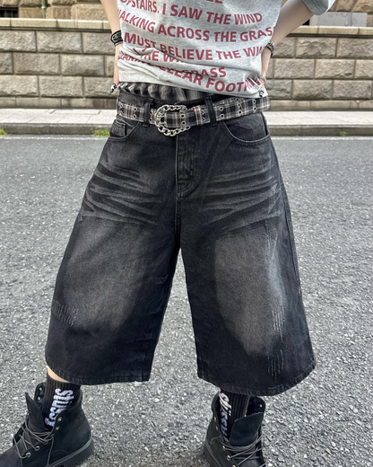 ウォッシュハーフデニムパンツ KM7153