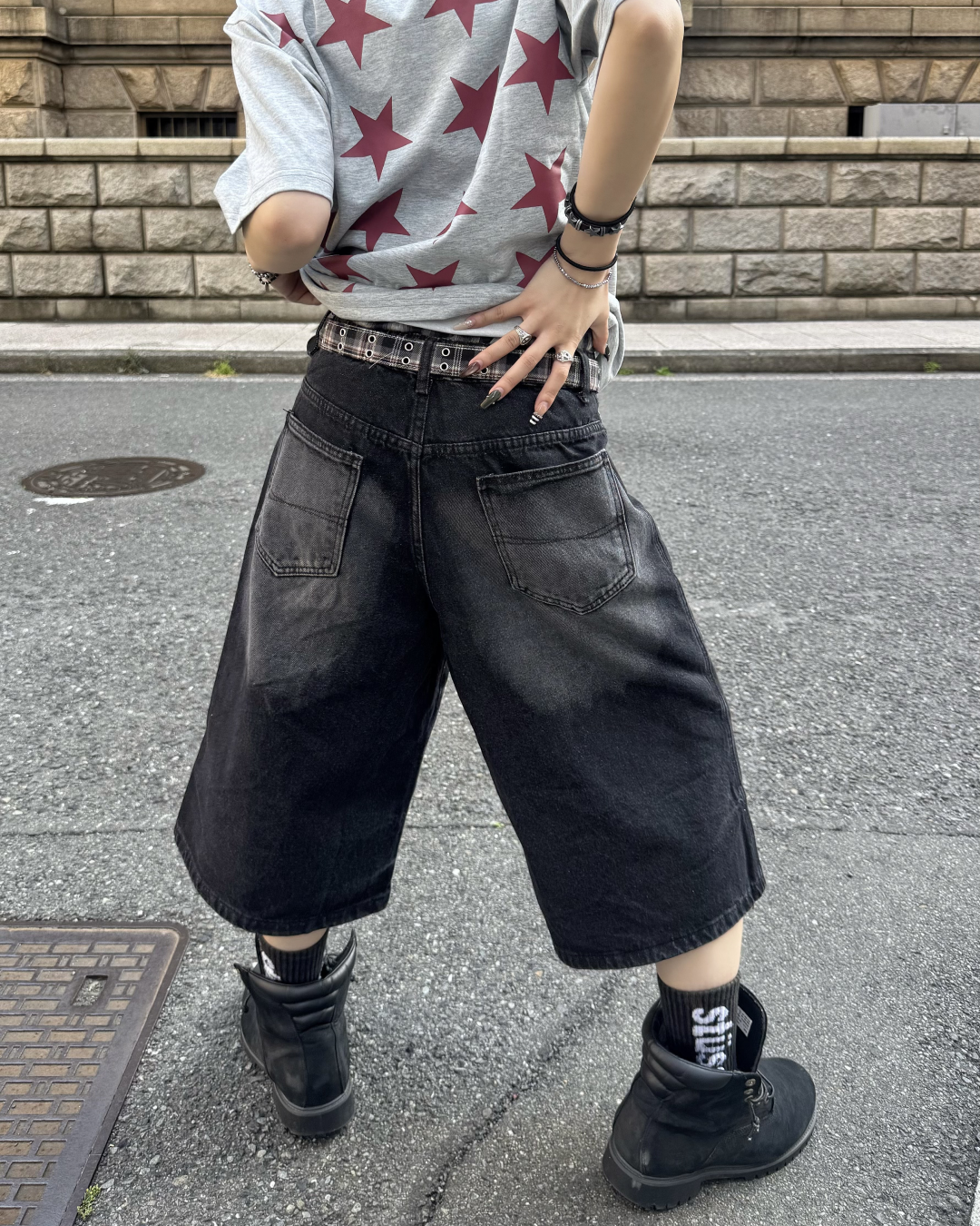 ウォッシュハーフデニムパンツ KM7153