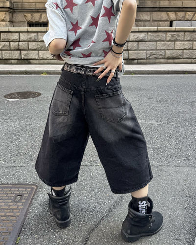 ウォッシュハーフデニムパンツ KM7153