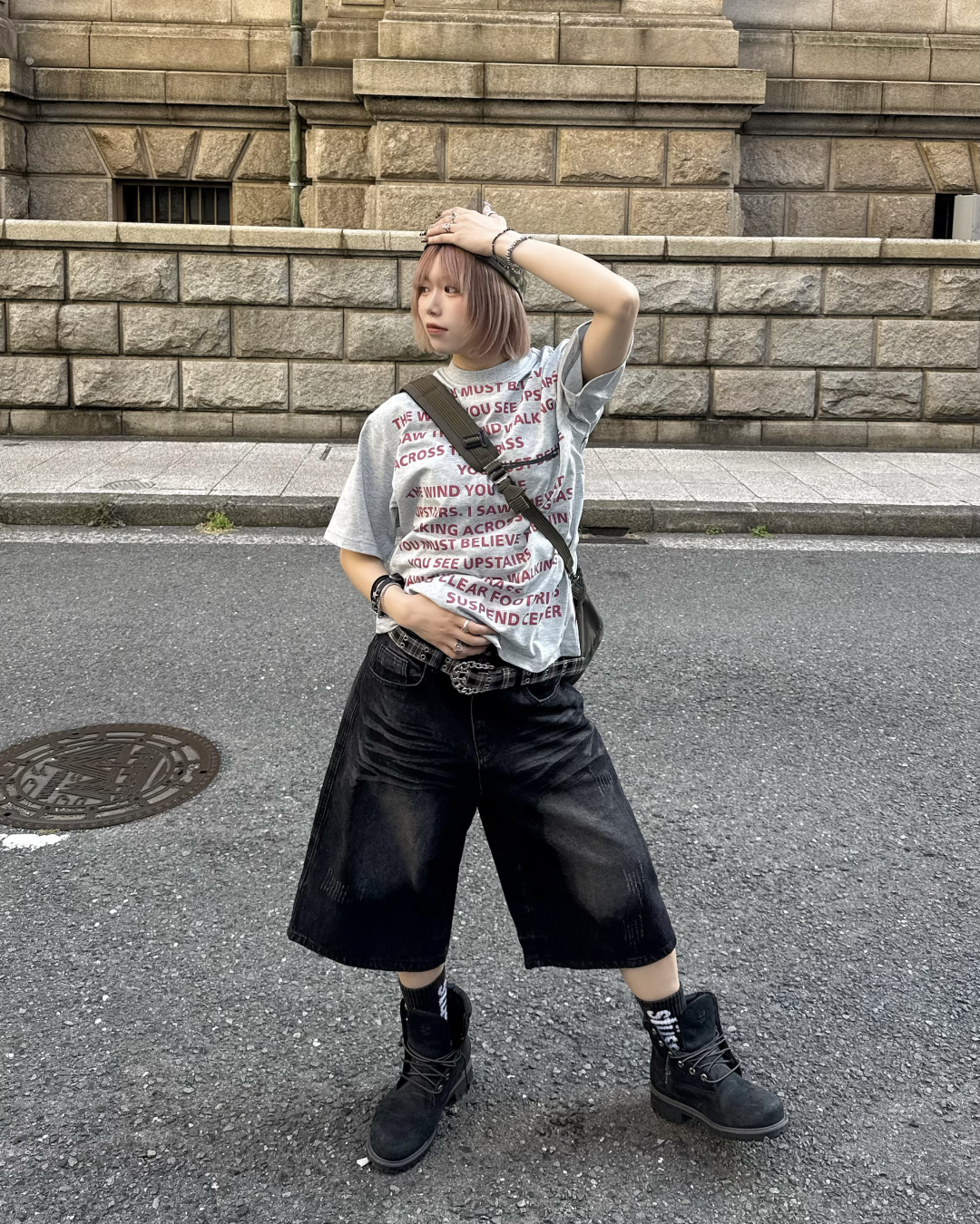ウォッシュハーフデニムパンツ KM7153