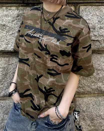 ラウンドネック迷彩Tシャツ KM7166