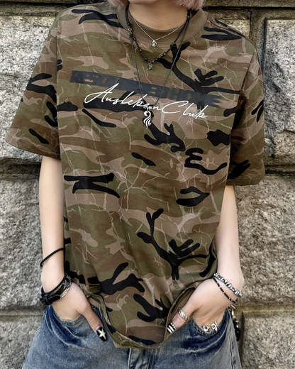 ラウンドネック迷彩Tシャツ KM7166