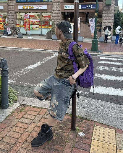 ラウンドネック迷彩Tシャツ KM7166