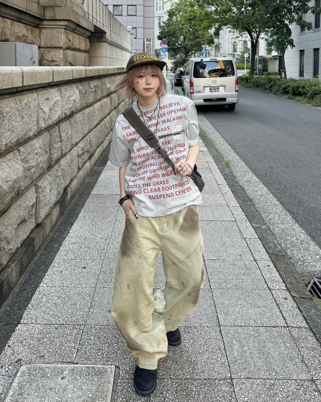 ダーティーウォッシュワイドパンツ KM7172