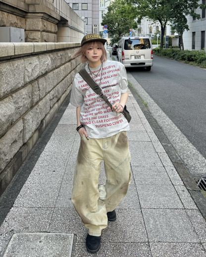 ダーティーウォッシュワイドパンツ KM7172