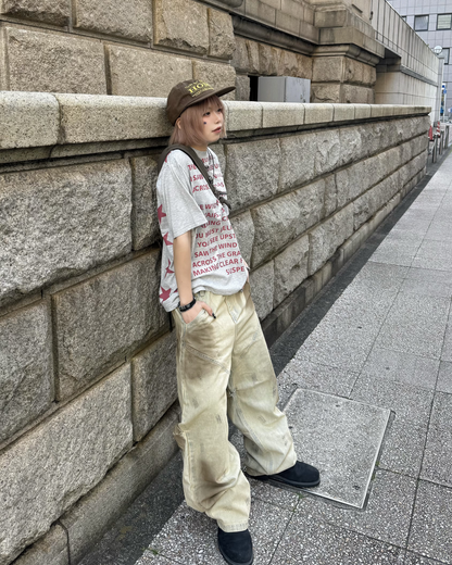 ダーティーウォッシュワイドパンツ KM7172