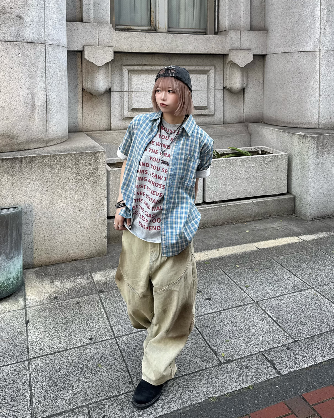 ダーティーウォッシュワイドパンツ KM7172