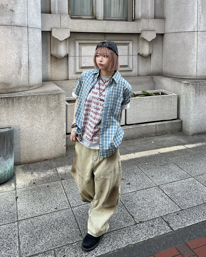 ダーティーウォッシュワイドパンツ KM7172